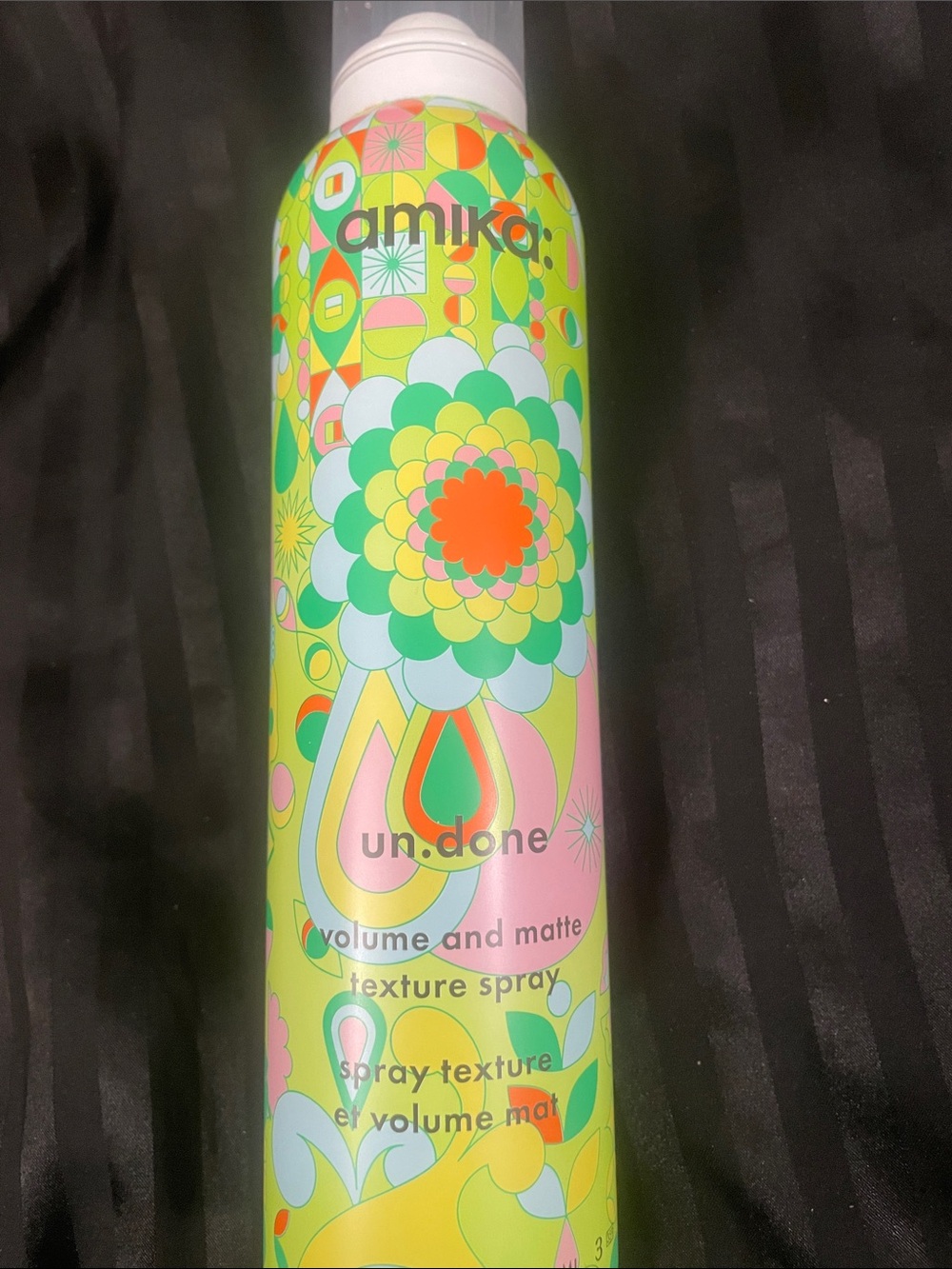 amika un.done Texture Spray — Lime Green Floral Design